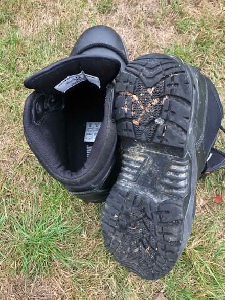 Photo of free Size 8 black steel capped boots (Abingdon OX14) #1