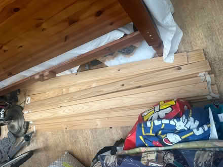 Photo of free Small pine double bed frame (Great Barrow CH3) #2
