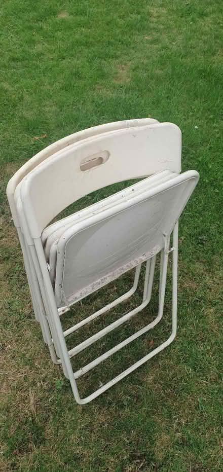Photo of free 4 white folding chairs (Warden Hill) #2