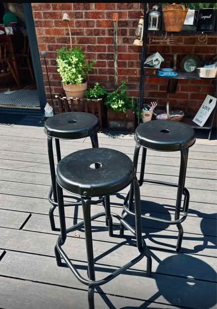 Photo of free 3 black Matt IKEA barstools (Great Gidding) #1