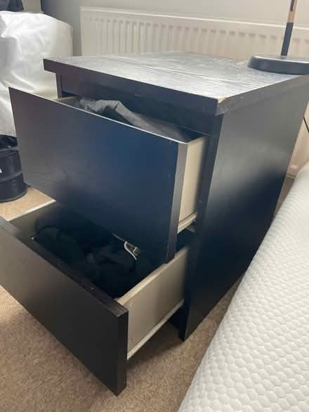 Photo of free Black bedside drawers ikea (Chellaston derby) #2