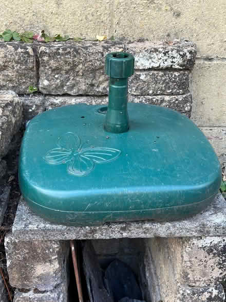Photo of free Green plastic garden umbrella base (Knighton LD7) #1