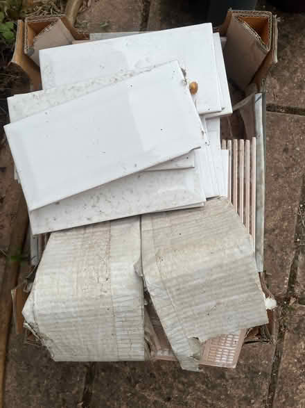 Photo of free Box of white ceramic tiles (Woodlands TW7) #1