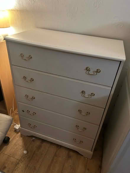 Photo of free 5-Drawers White unit with Gold handles (Greengates BD10) #1