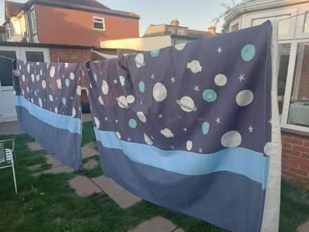 Photo of free Blackout blue pencil pleat curtains (Commonside East CR4) #1