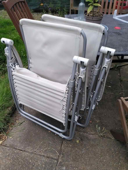 Photo of free 2 white sun loungers (Earlham NR4) #1