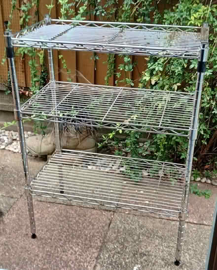 Photo of free Metal shelf unit - strong storage for shed (Loughborough LE11) #1