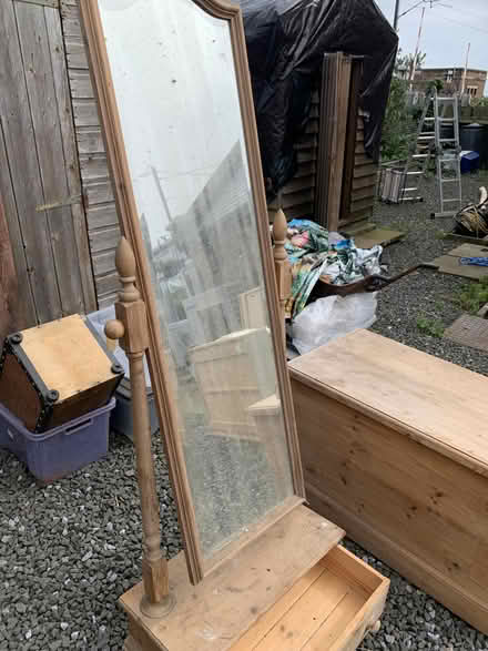 Photo of free Pine mirror and chest (Goswick TD15) #3