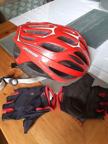 Photo of free Cycle helmet and gloves (Slack Lane DE22) #1