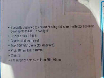 Photo of free NEW 4 x silver ceiling spotlights (Slapton LU7 9DA) #3