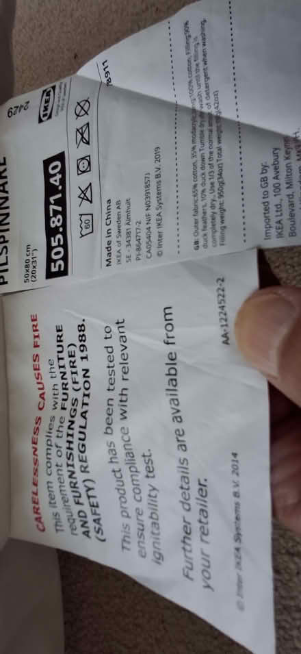 Photo of free IKEA pillow (Lower Broadheath WR2) #2