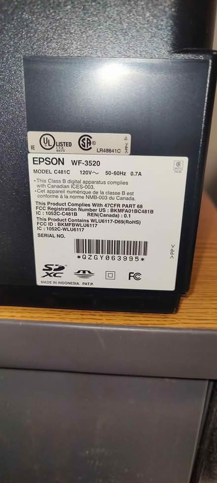 Photo of free Epson WF-3520 Printer (Springfield) #3