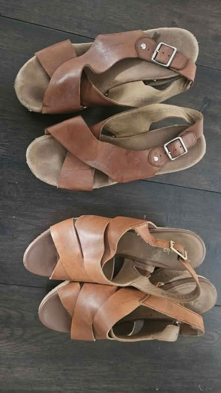 Photo of free 2 leather clarks shoes sandals 8 (Purleyway croydon) #1