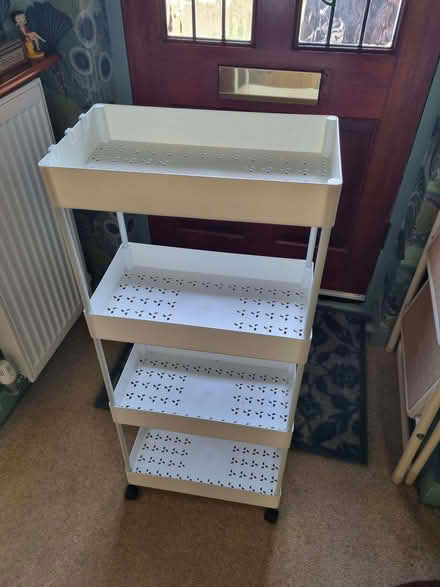 Photo of free White plastic 4 tier lightweight trolley (Epping CM16) #1