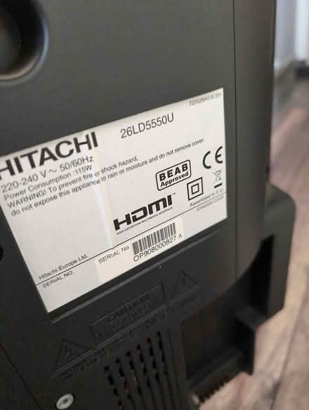 Photo of free Hitachi 26" TV and remote (TN38 - St. Leonards) #4