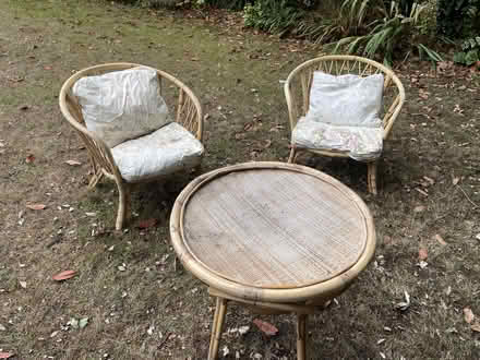 Photo of free 2 wicker chairs and round table (Hinchley Wood KT7) #4