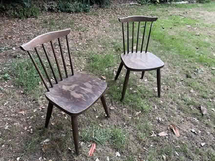 Photo of free two wooden chairs (Hinchley Wood KT7) #2