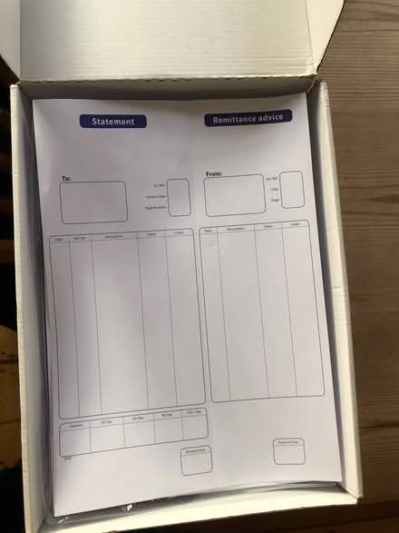 Photo of free SAGE statement & remittance advice computer stationery (IP1) #1