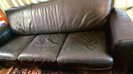 Photo of free Leather Sofa - dark brown (Watertown/Belmont) #2