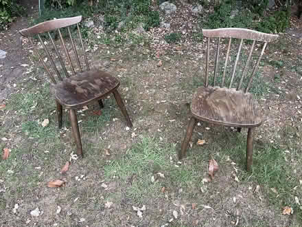 Photo of free two wooden chairs (Hinchley Wood KT7) #3