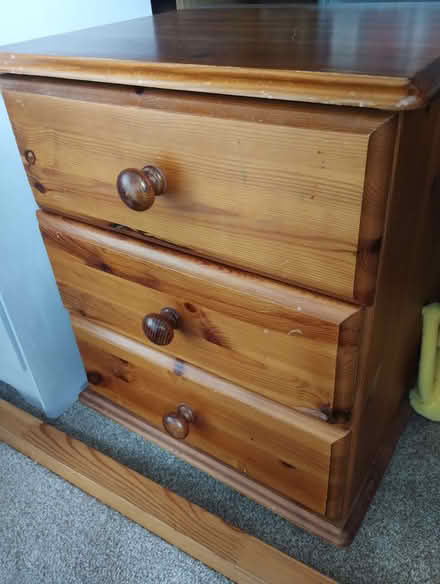 Photo of free Bedside drawer unit - solid wood (Woodseats S8) #1