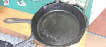 Photo of free 2 large cast iron pans (South Normanton near J28 M1) #1