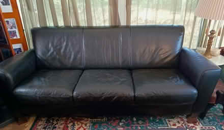 Photo of free Leather Sofa - dark brown (Watertown/Belmont) #1