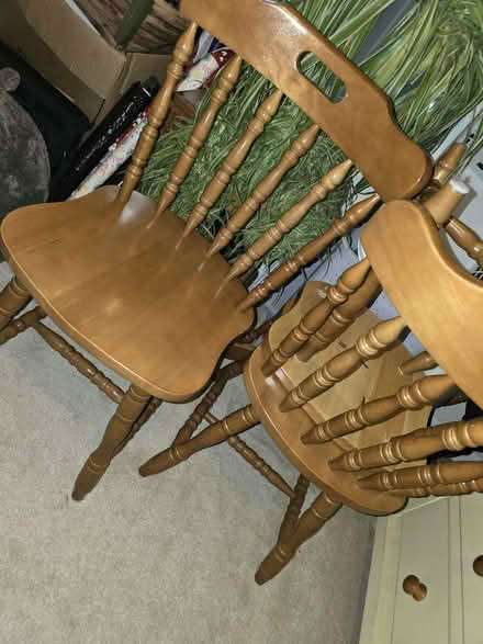 Photo of free Pine table and chairs (Huntley GL19) #2