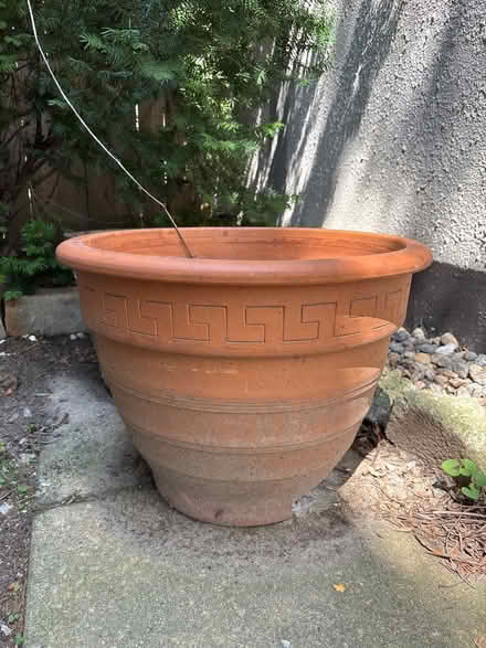 Photo of free Clay pot with broken bottom (Coxwell and Danforth) #1