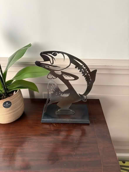 Photo of free Leaping salmon sculpture from original drawing (Chiswick W4) #1