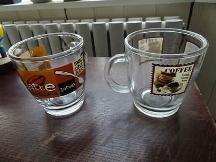Photo of free 2 large glass coffee mugs (Hitchin near centre SG5) #1