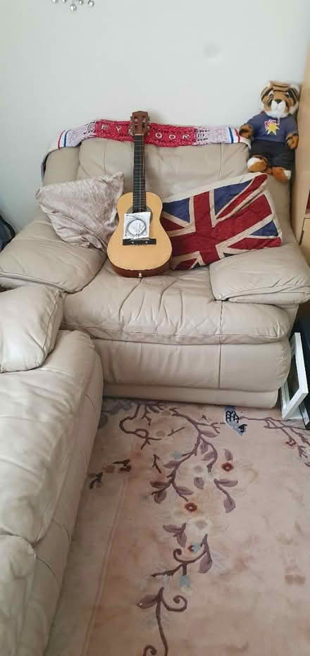 Photo of free Cream Leather settee with armchair (Colchester CO4 3) #2