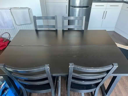 Photo of free Black dining table and chairs (Hammersmith) #2