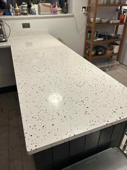 Photo of free White mosaic quartz kitchen worktop 2.5m x 0.8m (Norton LD8) #1