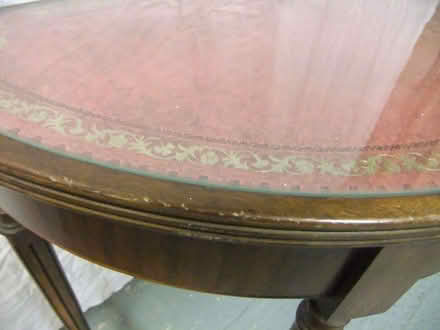 Photo of free Table, half round with glass top.. (Halford SY7) #2