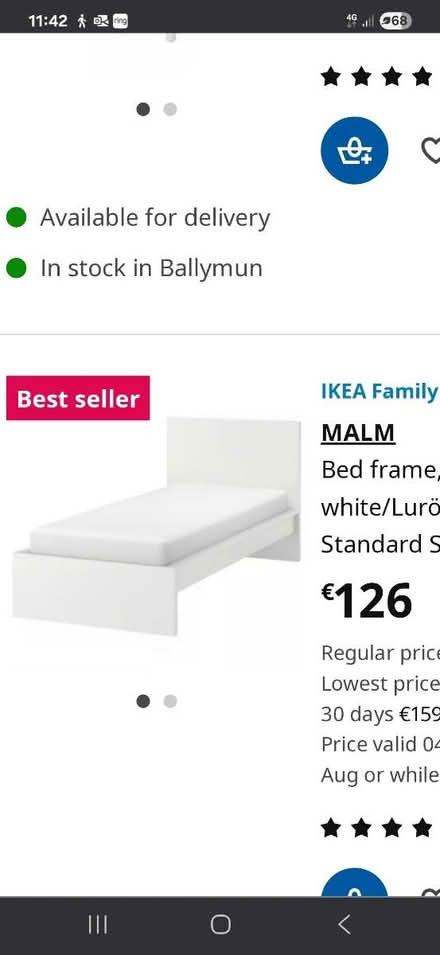 Photo of free Ikea Single bed frame white (Clondalkin D22) #1