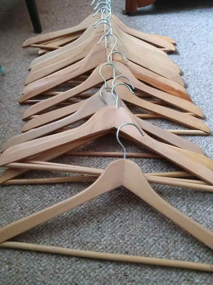 Photo of free Wooden clothes hangers (Dent LA10) #2