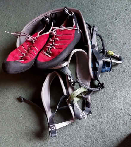 Photo of free Climbing harness and size 10 Scarpa climbing shoes (Inch Park EH16) #1