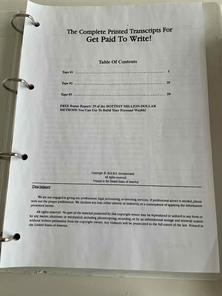 Photo of free How to make money transcripts (Ealing London) #4