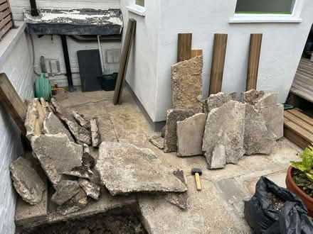 Photo of free Concrete bits and 2 slabs (Tooting SW17) #1