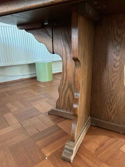 Photo of free Solid wood round drop leaf table (Highcliffe BH23) #4