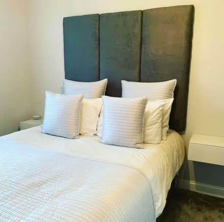 Photo of free Light grey throw and pillows (Cottonmill, St Albans, AL1) #1