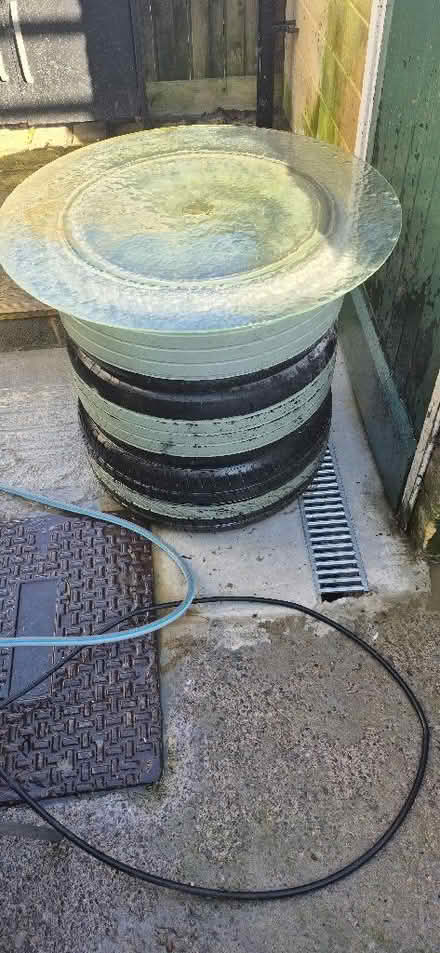 Photo of free Quirky tyre homemade garden table (Twerton) #1