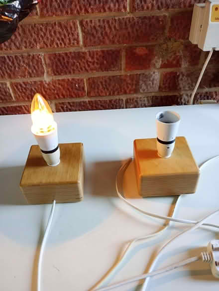 Photo of free Two wooden bedside table lamp bases (Emsworth PO10) #3