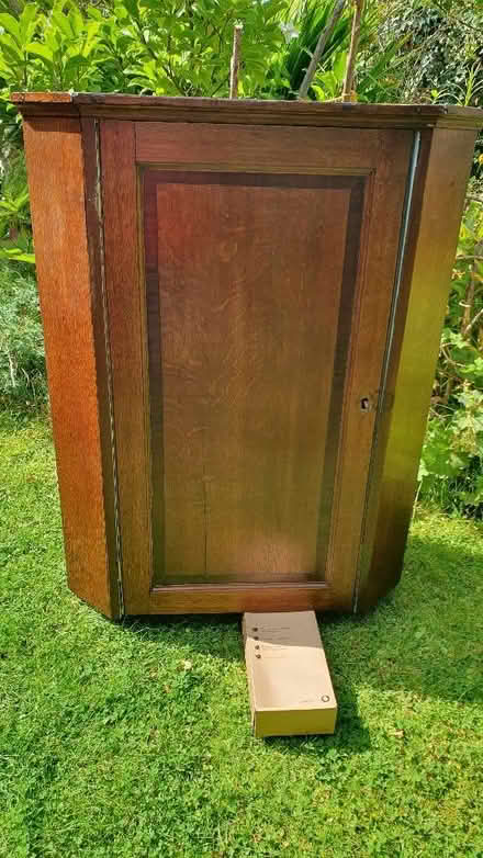 Photo of free Nice oak wall mounted corner cupboard (Bolton CA16) #1