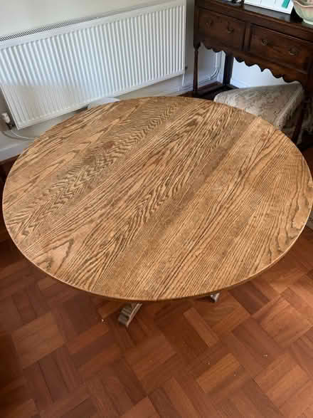 Photo of free Solid wood round drop leaf table (Highcliffe BH23) #1