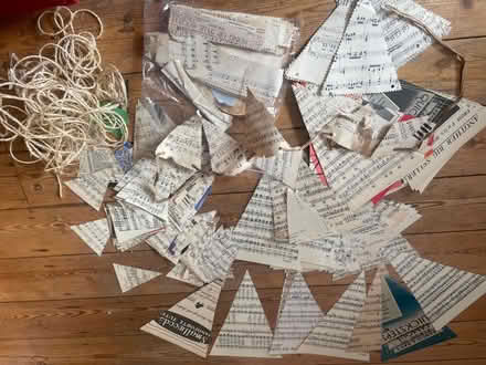 Photo of free Vintage Music Sheets & Half Finished Bunting. (Farlington PO6) #1
