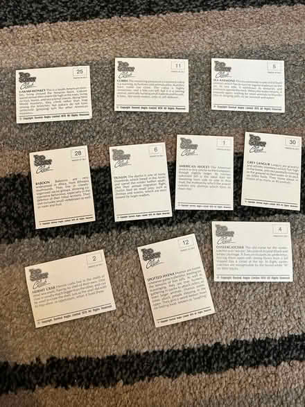 Photo of free 10 top saver club animal cards (Jennetts park RG12) #2