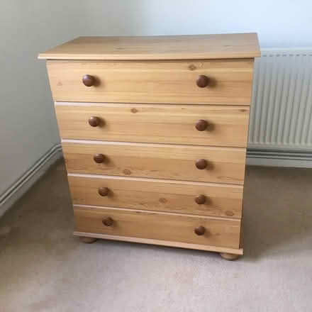 Photo of free Chest of drawers - five drawers. Good condition (Moorfields) #1