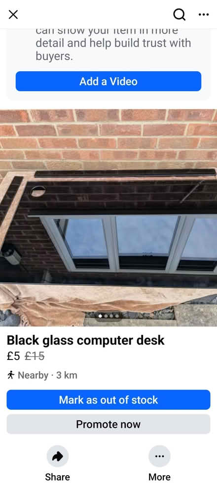 Photo of free Glass computer desk (Woodloes Park CV34) #3